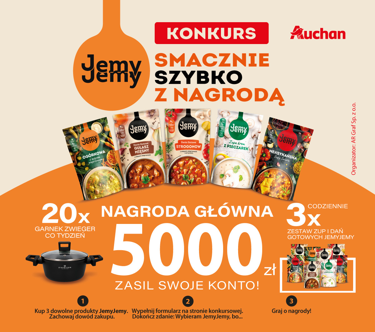 „Smacznie Szybko Z Nagrodą” Wspólny konkurs marki JemyJemy i sieci Auchan